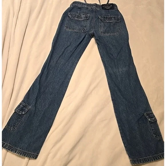 REVOLT Jeans Co. Women's 3 Cargo Denim Streetwear Y2K Utility Skater Distressed - Picture 9 of 13